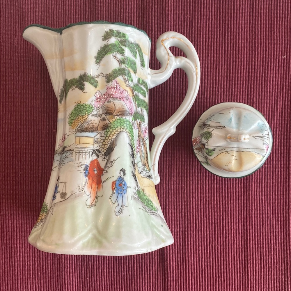 1900’s Nippon Torri chocolate Pot, oriental Scene